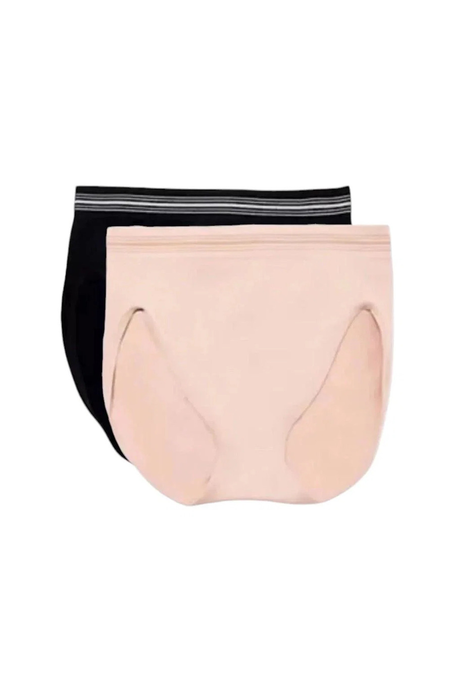 Breezies Women's 2-Pack Breeze Seamless Hi-Cut Panty Basic - Regular